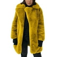 thumbnail image 3 of ZACPNCV Womens Faux Fur Coats Warm Mid Long Furry Jackets Long Sleeve Lapel Winter Fluffy Outerwear Shaggy Parka Coat, 3 of 4