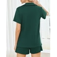 thumbnail image 3 of Avidlove 2 Pack Womens Pajamas Set Button Down Summer Sleepwear Short Sleeve Pjs with Shorts Loungewear Set, 3 of 7