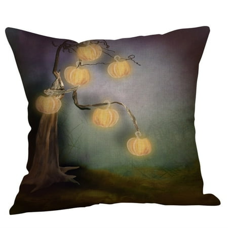 

PKJHGA Halloween Party Themes Pumpkin Throw Pillow Covers Set Cotton Linen Decorative Square Cushion