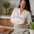 thumbnail image 6 of Oval Shaped Serving Dinner Plate with Inner Groove for Daily Home Meals and Snack Serving, 6 of 6