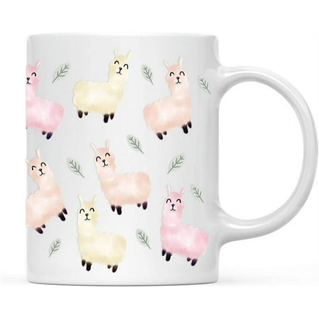 

Andaz Press 11oz. Llama Alpaca Themed Coffee Mug Gag Gift Colorful Boho Llama and Cactus Graphics Watercolor 1-Pack Birthday Christmas