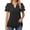 Black, variant on Rhuody Women's Tops Crewneck Tee Summer Blouse With Peplum Hem And Flutter Sleeves Chiffon T Shirt Fashion Clothes Blue Xl