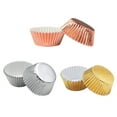 thumbnail image 1 of 300 moldes de aluminio grueso para cupcakes, muffins y pasteles (dorado claro, plateado, oro rosa), 1 of 6