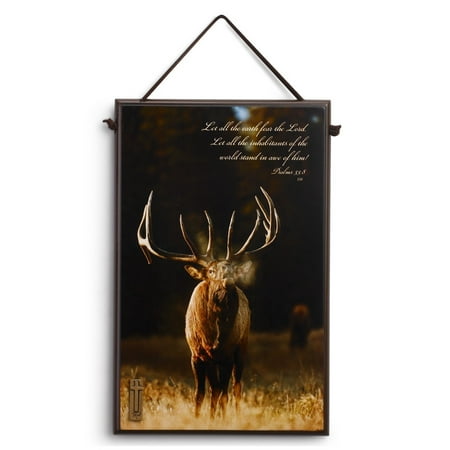 Carvers Elk Plaque, 6.5 x 10-Inch, Psalms 33.8, From the Rugged Cross Series Collection By Big