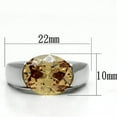 thumbnail image 2 of High polished (no plating) Stainless Steel Ring with AAA Grade CZ in Champagne for Women Champagne Stone Color Style TK622 Size 6, 2 of 4