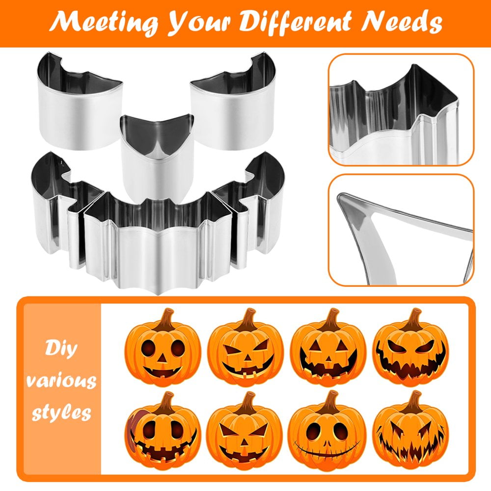 Kit Sculpture Citrouille Halloween 10 Pièces - Outils Acier Inoxydable + 20 Modèles - Pour Enfants Et Adultes - Activité Familiale
