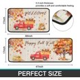 thumbnail image 3 of Fall Kitchen Rug Set of 2, Welcome Pumpkin Sunflower Orange Kitchen Rugs Truck Mat, Autumn Thanksgiving Washable Non Slip Absorbent Microfiber Indoor Floor Decor Mats 17"x 47"+17"x 30", 3 of 6