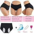 thumbnail image 3 of VOOPET 5Pack Menstrual Period Underwear for Women Leak Proof High Waist Cotton Ladies Panties Briefs, 3 of 11