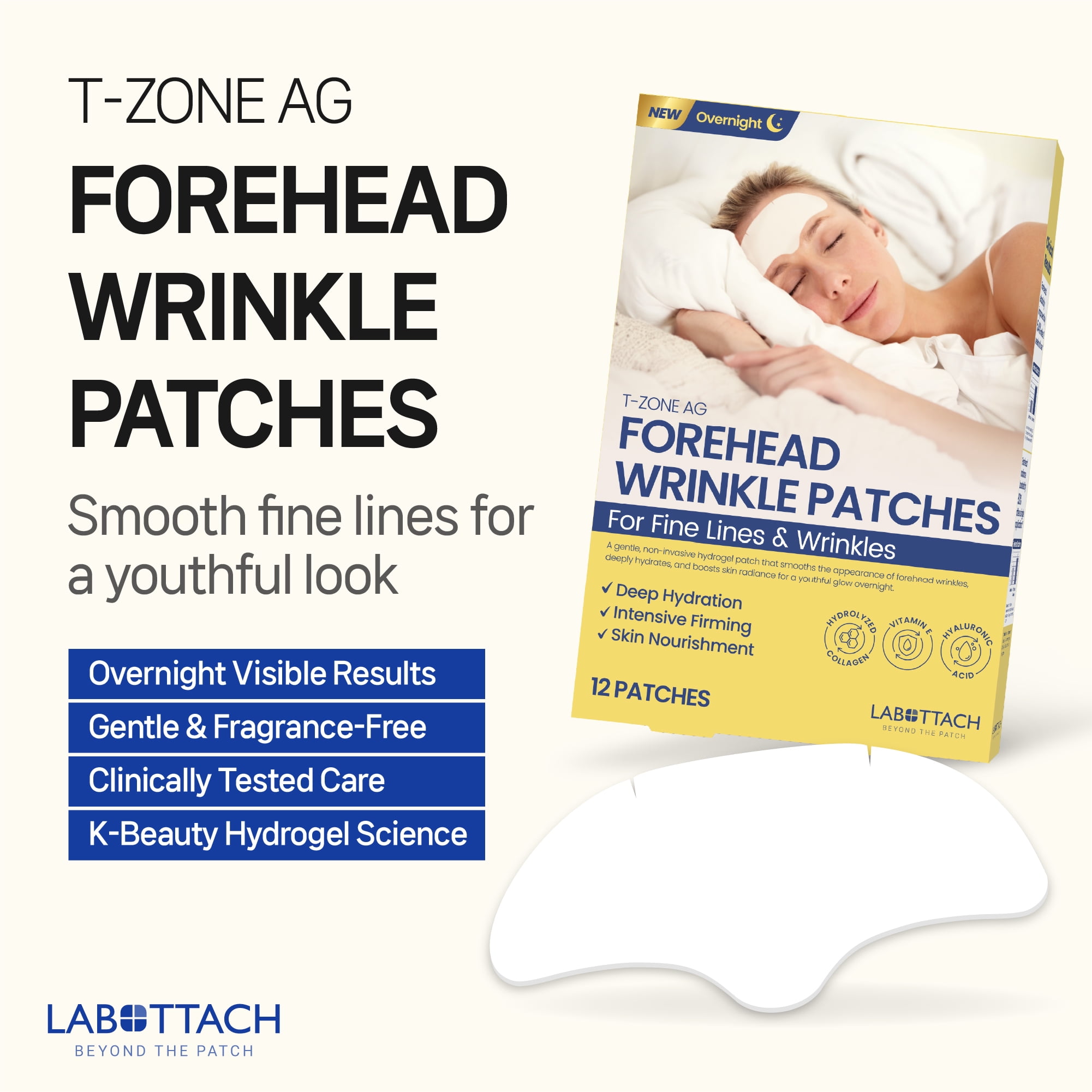 Labottach Forehead Wrinkle Patches, 12 Count