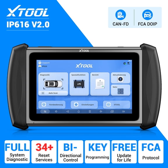 2026 XTOOL IP616 V2.0 Bidirectional Scan Tool with Lifetime Free Updates, AI-Assisted Full System OBD2 Scanner Diagnostic Tool with 34  Resets, FCA AutoAuth
