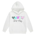 thumbnail image 4 of Toddler Girl Winter Clothes Letter Print Long Sleeve Hoodie Pullover Top and Long Sweatpants Set Fall Clothes for Kids 4-5 Years, 4 of 5