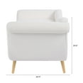 thumbnail image 4 of Classic Fabric Chaise Lounger with Scroll Arms - Ideal Lounge Chair for Relaxation and Elegance, White, 4 of 9