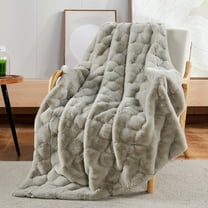Home Soft Things Jacquard faux fur throw - 50x60" - Taupe
