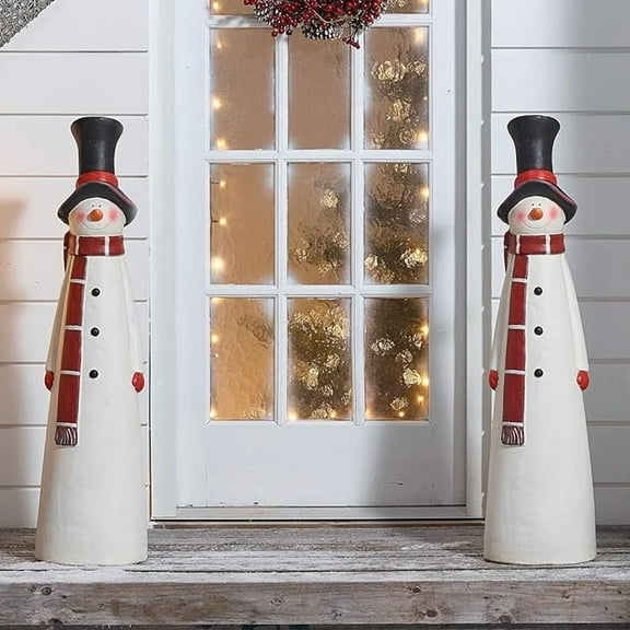 Nilvkv Handcrafted Santa and Snowman Figurines Christmas Decoration Hat Snowman Santa Claus Desktop Holiday Decoration Gift, Christmas Decorations