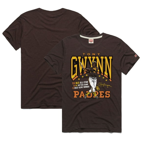 Men's Homage Tony Gwynn Brown San Diego Padres Graphic Player T-Shirt