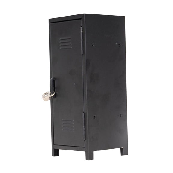 1 Metal Mini Locker Desktop Storage Organizer with Lock and Key for Cosmetics Jewelry Collectibles Women Students