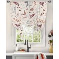 thumbnail image 3 of Fall Botanical Tie Up Curtains for Kitchen Bathroom Bedroom Windows 63 Inch Length, Blue Orange Maple Leaf Thanksgiving Rustic Balloon Drape Curtains Shade Rod Pocket Drapery Curtain Panel, 52"x45", 3 of 7