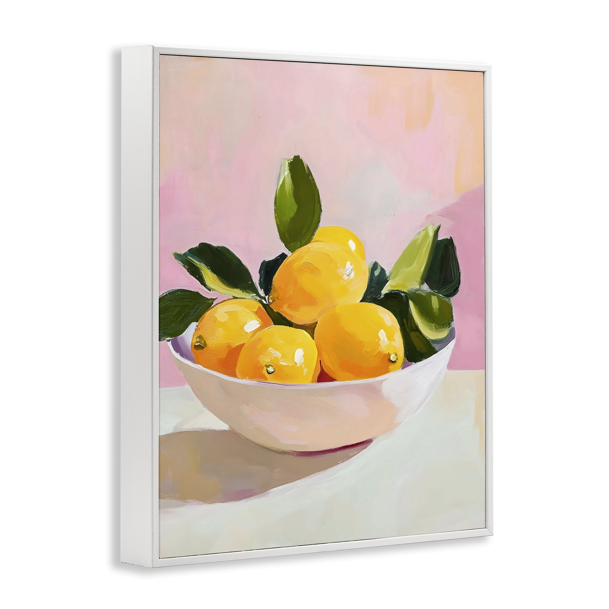 Stupell Industries Bowl of Lemons in Sunlight White Framed Giclee Art, design by The Prints Vibe