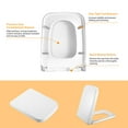 thumbnail image 5 of iMountek 17.72"L x 13.77"W Square Toilet Seat Cover, Heavy-Duty Quiet-Close Toilet Seat with Grip-Tight Seat Bumpers Quick-Release Easy Cleaning, White, 5 of 9