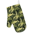 thumbnail image 2 of Polyester Insulation Kitchen Oven Mitts Potholder Apron 3Pcs Set Camouflage Army Dinosaur Non Slip Heat Resistant Gloves for Baking Cooking BBQ, 2 of 7