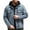 Navy, variant on Denim Jacket for Men Drawstring Hooded Casual Fake Two Pieces Streetwear Washed Jean Jackets with Flap Pockets Black XXL