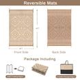thumbnail image 4 of Lahome Indoor/Outdoor Decor Rug 4x6 in Beige & Brown - Waterproof & Reversible Plastic Straw Mat for Patio, Deck, Balcony, Picnic, RV Camping, 4 of 9