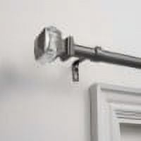 Exclusive Home Duke 1" Curtain Rod and Finial Set, Matte Black, Adjustable 36"-72"