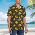 thumbnail image 3 of Bingfone Men's Short Sleeve Button Down Shirts Hawaiian Cute Cartoon Bees Printed Beach Shirt, 3 of 7