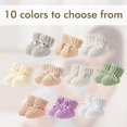 thumbnail image 5 of Fangool Zapos para recién nacidos | Botitas de punto suave | Un abrazo suave para los pies de tus peques | Zapos cálidos, cómodos y ligeros para niños y niñas (blanco y rosa, 0-6 meses), 5 of 5