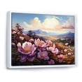 thumbnail image 2 of Designart "Mountain'S Purple Peony Paradise" Peonies Floater Framed Wall Art Prints, 2 of 5