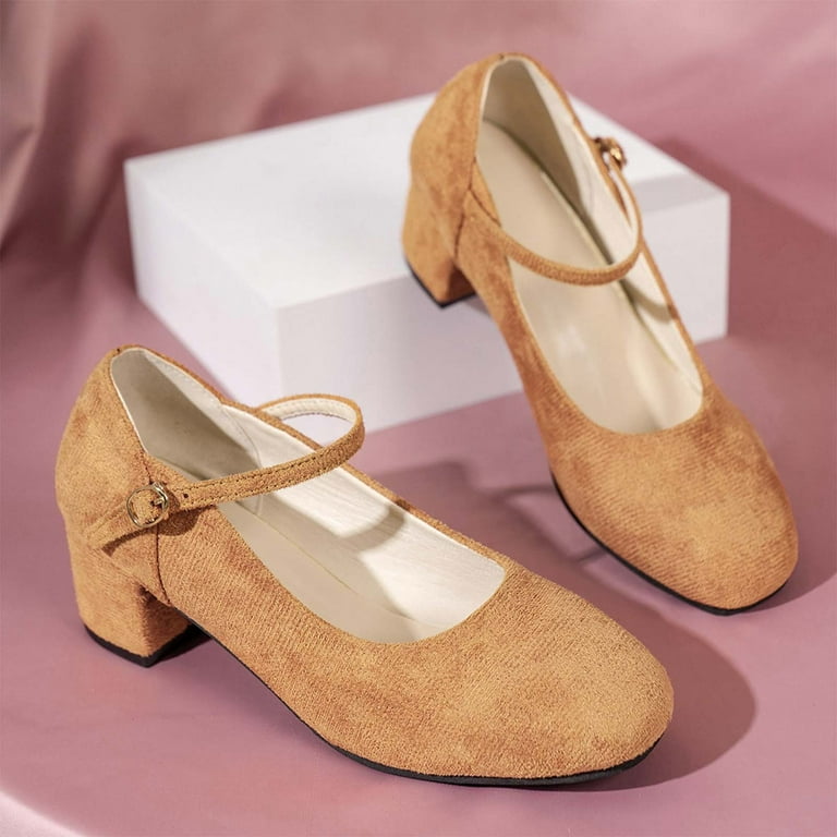 Womens Dress Shoes Chunky Low Block Heels Closed Toe Work Platform Pumps  Dressy Orthopedic for Business Flight Wedding Office Ankle Strap -  Walmart.com