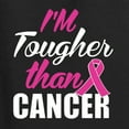 thumbnail image 2 of Wild Bobby Breast Cancer Awareness I'm Tougher Than Cancer Front and Back Unisex Tee , Black, Small, 2 of 4