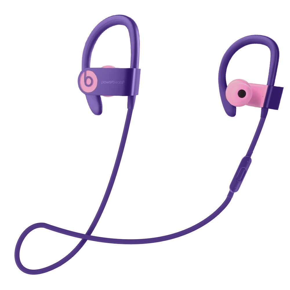 Restored Beats by Dr. Dre Powerbeats 3 Bluetooth Wireless Ear-hook Headsets - Pop Violet (Refurbished), Purple