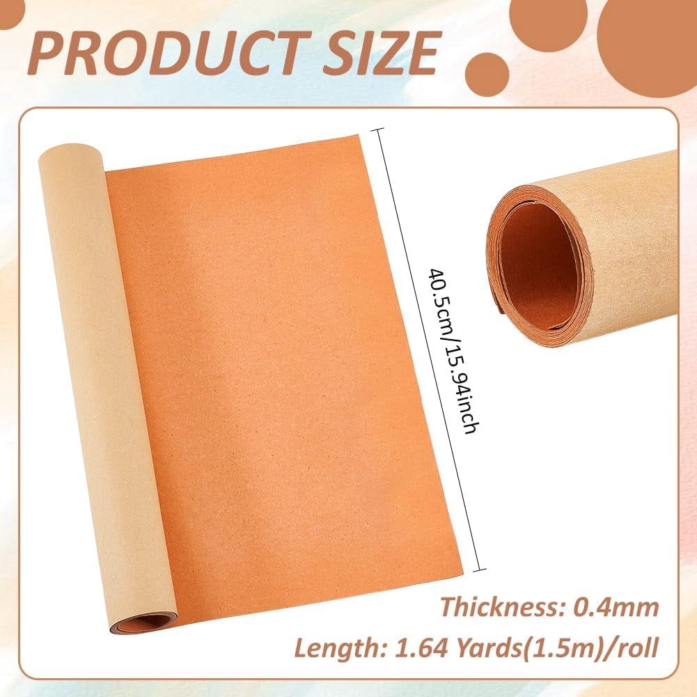 1.64 Yards Leather Bag Liner Self-Adhesive Leather Stiffener Roll Craft Supplies for Bag Handmaking Bonded Sheet for Handbag Reinforcement Dark Orange 1mm Thick diy Dark Orange