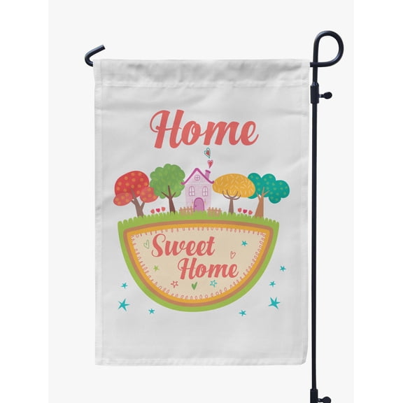 Printtoo White Home Sweet Home Garden Summer 12.5""x18"" Double SidedFlags CampsiteFlag Camping Flags