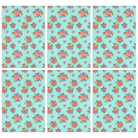 2 Pcs Pioneer Flower Floral Print Pattern Kitchen Towels, Funny Microfiber Dish Towel Set, 18" X 26" Tea Towels