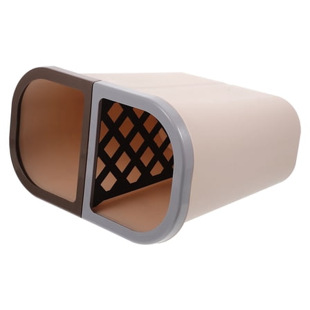 GAXIRE Dual Garbage Can Small Brown Plastic 1Set