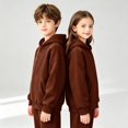 thumbnail image 2 of YunPes Unisex Kids Zip-Up Hoodie Boys & Girls Solid Casual Hooded Jacket Teen Spring Fall Outerwear School Daily Clothes, 2 of 9