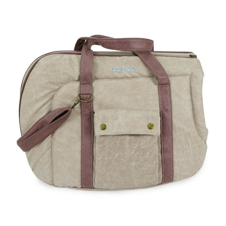 Small Pet Carrier for Small Dogs and Cats - Washable Semi-Open Pet Travel Tote Bag - Adjustable Strap Pet Carrier for Cat Travel Bag - 9.8 x 15.7 x 13 Inch - Light Rose