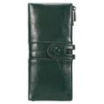 thumbnail image 2 of pitrice Long Wallet Hasp Zipper Coin Purse Cellphone Bag Holder Card Pocket Multi-functional Vintage PU Leather Wallets Green, 2 of 9