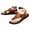 Brown, variant on Mepaouo Sandals for Men Adjustable Strap Summer Beach Flip Flops Leather Open Toe Casual Flats Shoes