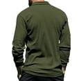 thumbnail image 2 of Hanerdun Men Casual Polo T-Shirts Male Long Sleeve Tees Tops Army Green S, 2 of 5