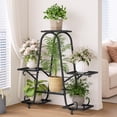 thumbnail image 4 of Plant Stand Indoor Outdoor Shelf Metal Holder Pot Rack Multiple Plants Stand Tall 6 Pot Flower Shelf Corner Living Room Garden,Black (Black, 6 Pots), 4 of 6