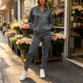 thumbnail image 5 of Jsaierl Sweatsuit Sets for Women 2 Piece Long Sleeve Full Zip Sweatshirts and Jogger Pants Fall Activewear Lounge Sets Workout Sets Matching Tracksuit, 5 of 10