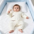 thumbnail image 5 of Mgmyaa Newborn Baby Kimono Romper Pure Cotton Long Sleeve Footless Bodysuit with Snap Closure and Moon Star Print, 5 of 7