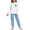 Light Blue Outfit for Girls, variant on AINIYS Round Neck Pocket Star Moon Print Jogger Pants Pajama Set Girls Round Neck Pullover Cute Dreamy Sleepwear Outfit Blue 5 Years