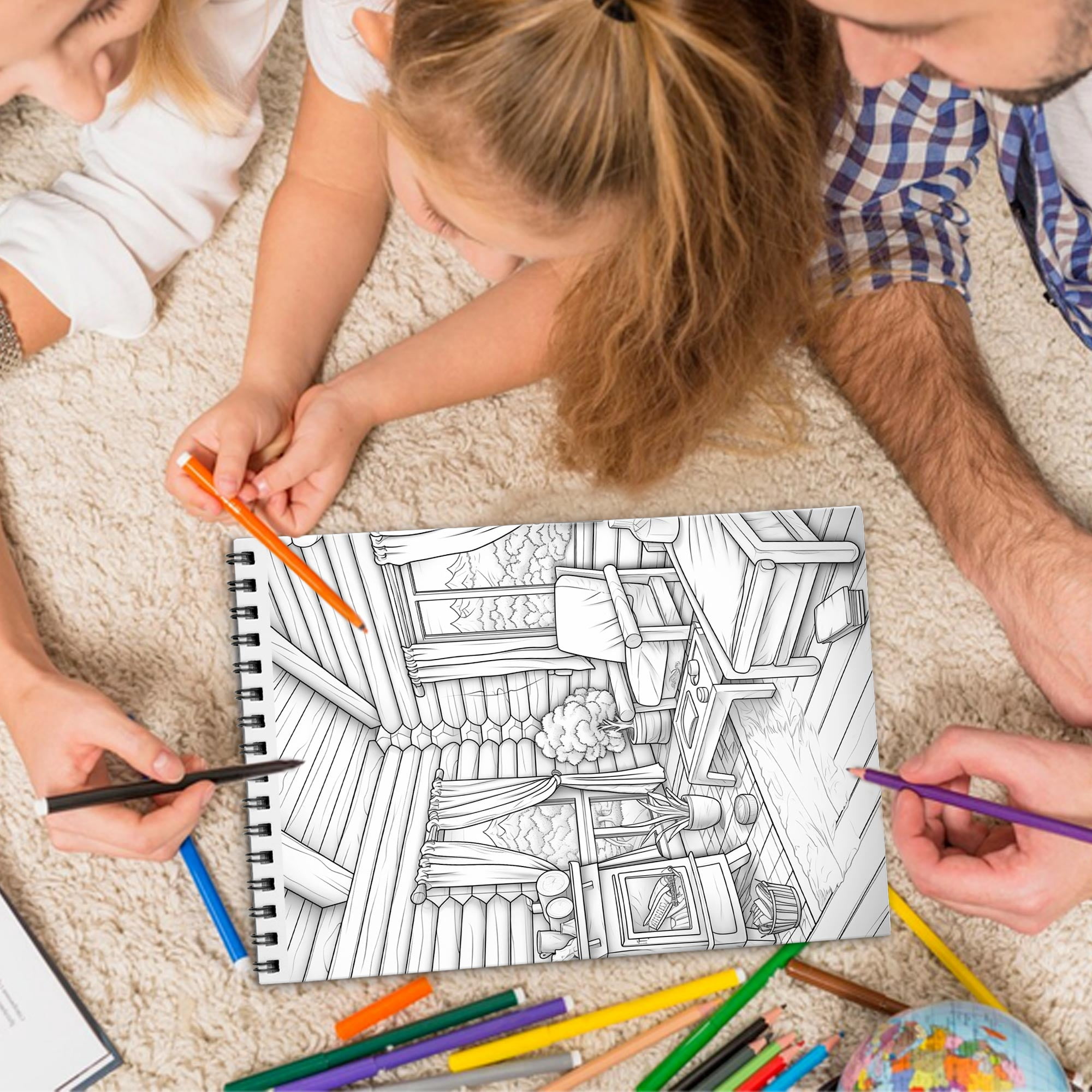 TPLHOUSE Jumbo Christmas Coloring Book Spiral Bound for Adult, Premium Cover