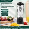 thumbnail image 1 of Licuadora portátil de 600 ml, exprimidor eléctrico, batidora de frutas, 4000 mAh, recargable por USB, minilicuadora y batidora de viaje, color negro, 1 of 8