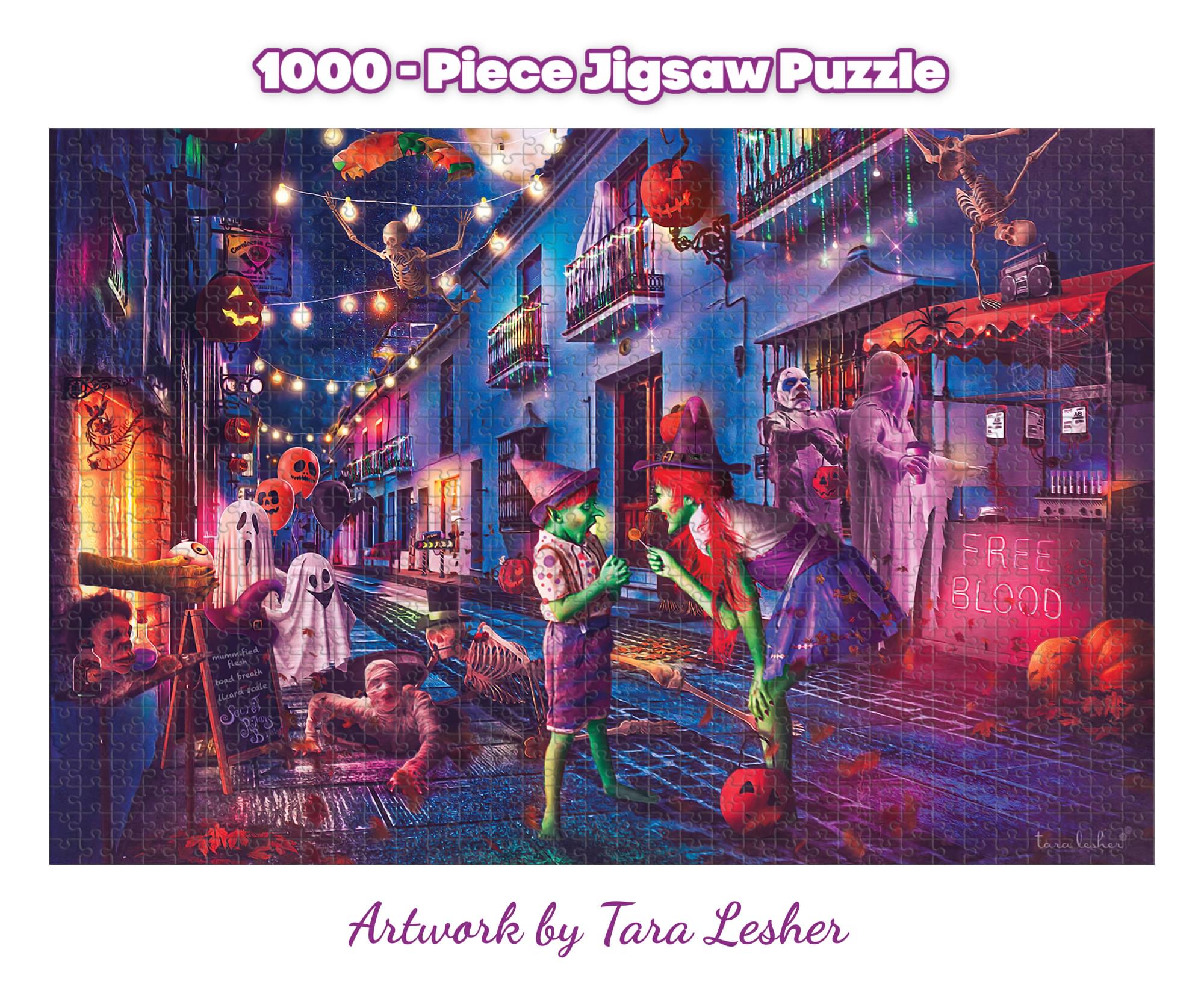 Boo Boulevard Halloween Puzzle by Tara Lesher | 1000 Piece Jigsaw Puzzle - image 3 of 7