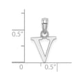 thumbnail image 3 of 10K White Gold Polished V Block Initial Charm, 3 of 4